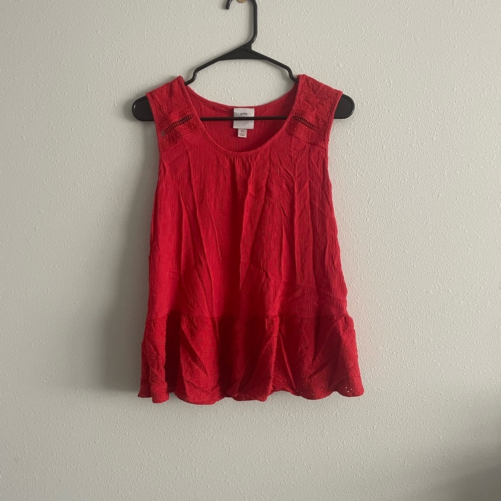 Knox Rose Red Sleeveless Blouse “Size XL”